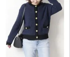【Spick&Span】ツイードニットカーディガン