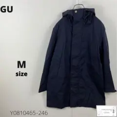 訳あり GU ジーユー マウンテンパーカー フーディコート 万能 M 紺 綿ポリ