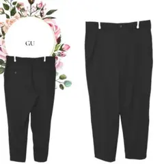 【ジーユー】GU♡カジュアルパンツスラックス♡ウエスト紐付♡後ろゴム【М】黒