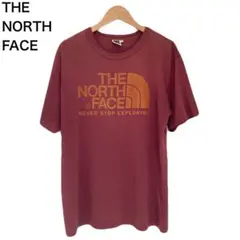 ザノースフェイス　プリント　デカロゴ　半袖　丸首　アウトドア　Tシャツ　L