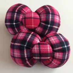 ♡コメントで二個450円に！ピンクタータンチェック♡丸型リボンゴム