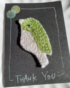 刺繍ブローチ　ハンドメイド　アクセサリー　鳥　北欧　雑貨　ヘアゴム　めじろ