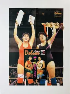 デラックスプロレス1987年12月号　ポスター　クラッシュギャルズ　シール付き