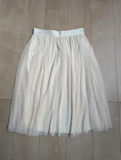 未使用　アースミュージックアンドエコロジー　アイボリー チュール フレアスカート