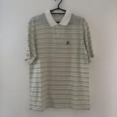 Black & White ストライプポロシャツ L