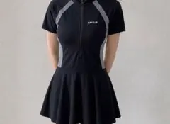 SURF CLUB レディース 半袖 ワンピース水着 ブラック フロントジップのサムネイル