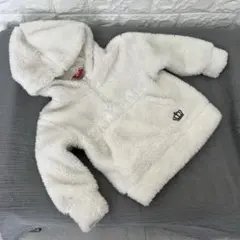 BABY DOLL フリースジャケット 90 長袖　白　フード付き