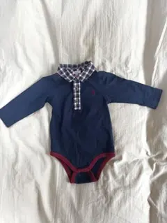 ジャカディ　チェック柄ロンパース　ボディ肌着 12M