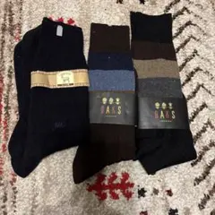 新品ダックスDAKS ストライプソックスセット24-26cm3足