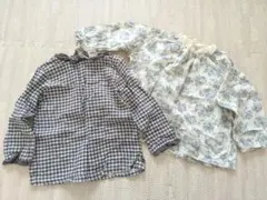 tete a tete チェック柄 花柄　ブラウス 90　2点セット
