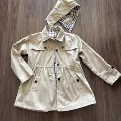 ベージュ チェック柄裏地 トレンチコート