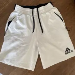 adidas ハーフパンツ ホワイト メンズM〜L相当 紐付き シミあり
