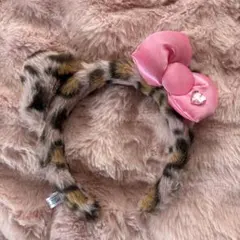 ヒョウ柄キティーピンクリボンカチューシャ USJ ユニバ