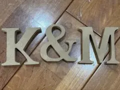 木製 アルファベット オブジェ K & M 3点セット