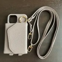 【値下げ】iPhone13mini スマホケース　ショルダーストラップ付き