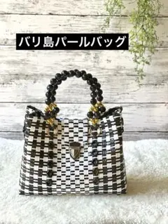 【バリバック】パールハンドル かごバッグ ホワイト リボン付き バリバック】パールハンドル かごバッグ ホワイト リボン付き - メルカリ