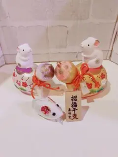 招福の干支置物 ひょうたんねずみ 薬師窯