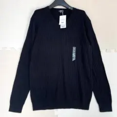 【未使用品タグ付き】UNIQLOコットンカシミヤリブVネックセーター 長袖 ＸＬ