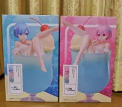 た*※様 リゼロ　1/7スケールフィギュア　クリームソーダ（レム、ラム）2点セッ