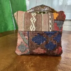 オールドキリムのクッション パッチワーク デコ中綿付き