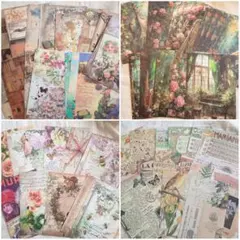 コラージュ素材　100枚　蝶・花多め