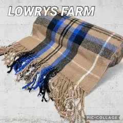 【極美品】LOWRYS FARM チェック柄マフラー ストール 大判 ベージュ