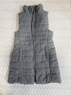グレー キルティング ノースリーブ ダウンベスト