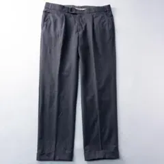 ビンテージ古着90s 1タックカスリ トラッド レトロ グレー ワイドスラックスのサムネイル