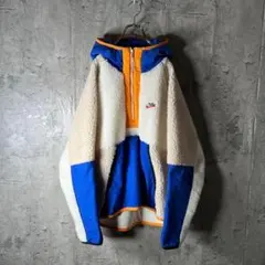 完売品★NIKE ナイキ ハーフジップ ボアフリースパーカー 刺繍 人気Lサイズ