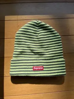 Supreme 緑と黒ストライプ ビーニー