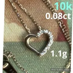 14900円→ 値下げしました！ 10k ハート型ダイヤモンド付きネックレス