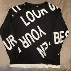 男の子 140cm 長袖カットソー ブラック ロゴ ロンT レイヤード オシャレ