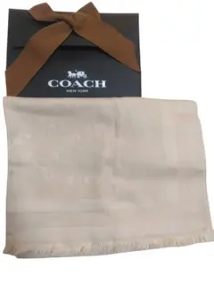 未使用品　COACH 　コーチ　ストール 　ベージュ　ホース馬車柄　シグネチャーのサムネイル