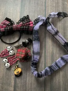 ヘアアクセ まとめ売り リボン パンダ ヘアピン ハロウィン ヘアバンド