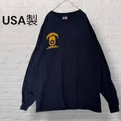 USA製TEAMSTERS両面プリントポケットロンT XLネイビー古着