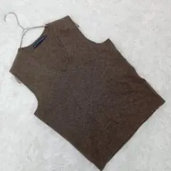 『ラルフローレン』 (M) Vネックウールニットベスト 刺繡ロゴ シンプル 秋冬