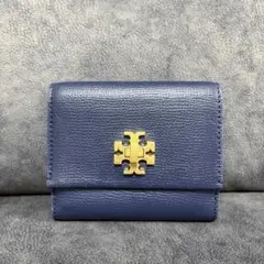 テ17/TORY BURCH/トリーバーチ/二つ折り財布/ネイビー/青のサムネイル