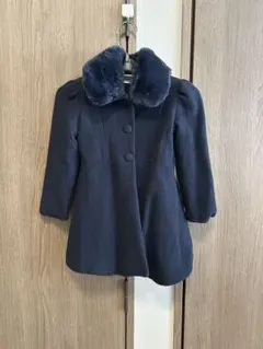abel&lula 女の子 ウール ファー襟付き コート 116cm 紺