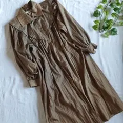 GORCHE RUDDY ロングレインコート 38 ブラウン　光沢