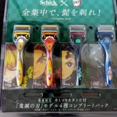【数量限定】鬼滅の刃 Schick 髭剃りコンプリートパック スタンド付き