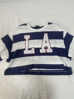 ZARA LA ストライプ クロップドTシャツ M