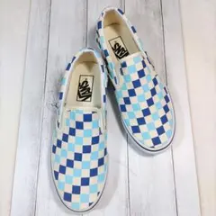 【レアカラー】VANS スリッポン チェッカー 23.5cm ブルートパーズ