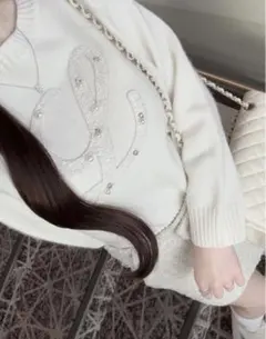 lumignon ルミニョン L holiday tweed knit ホワイト