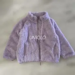 【UNIQLO】 110 ユニクロ ボアジップアップ フリース ジャケット 薄紫