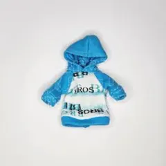 オビツ11 ねんどろいどどーる 英字 切り替え フードパーカー ライトブルー