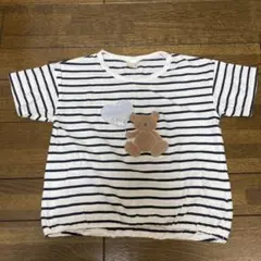 ★プティマイン★くまボーダー柄★120 半袖Tシャツ