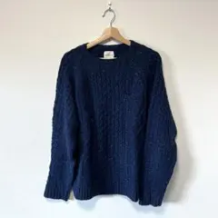 【美品】SATURDAYS SURFサタデーズサーフネップ混ケーブルニットMのサムネイル