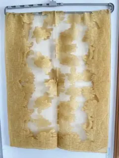 最後の1点！オーガンジーに花の刺繍のストール(黄金色)見切り価格！