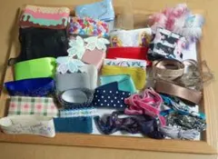 59☆リボン　素材　 はぎれ まとめ売り ミックスカラー　 ハンドメイド