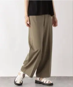 GLOBAL WORK / スゴラクストレッチワイドイージーパンツ・モカLサイズ